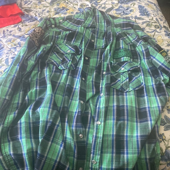 Rolling paper brand lumberjack long sleeve button up - Picture 1 of 5